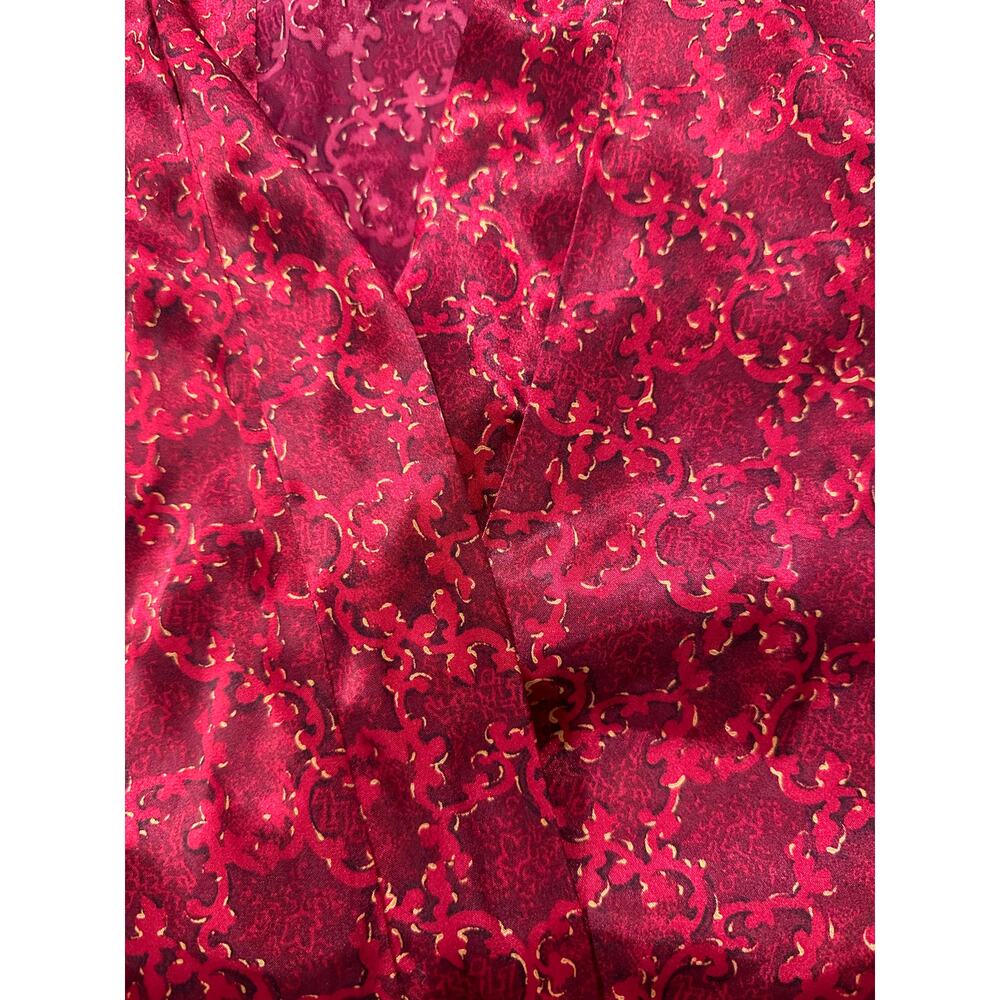 Sophia by Delicates Medium Raspberry Pink Floral Robe Polyester Pockets - Picture 10 of 11